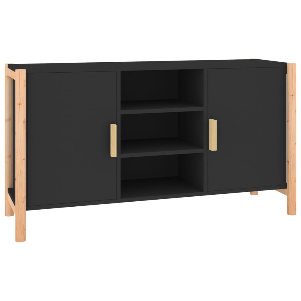 vidaXL Aparador de madera contrachapada negro 107x38x60 cm