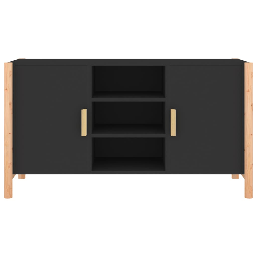 vidaXL Aparador de madera contrachapada negro 107x38x60 cm