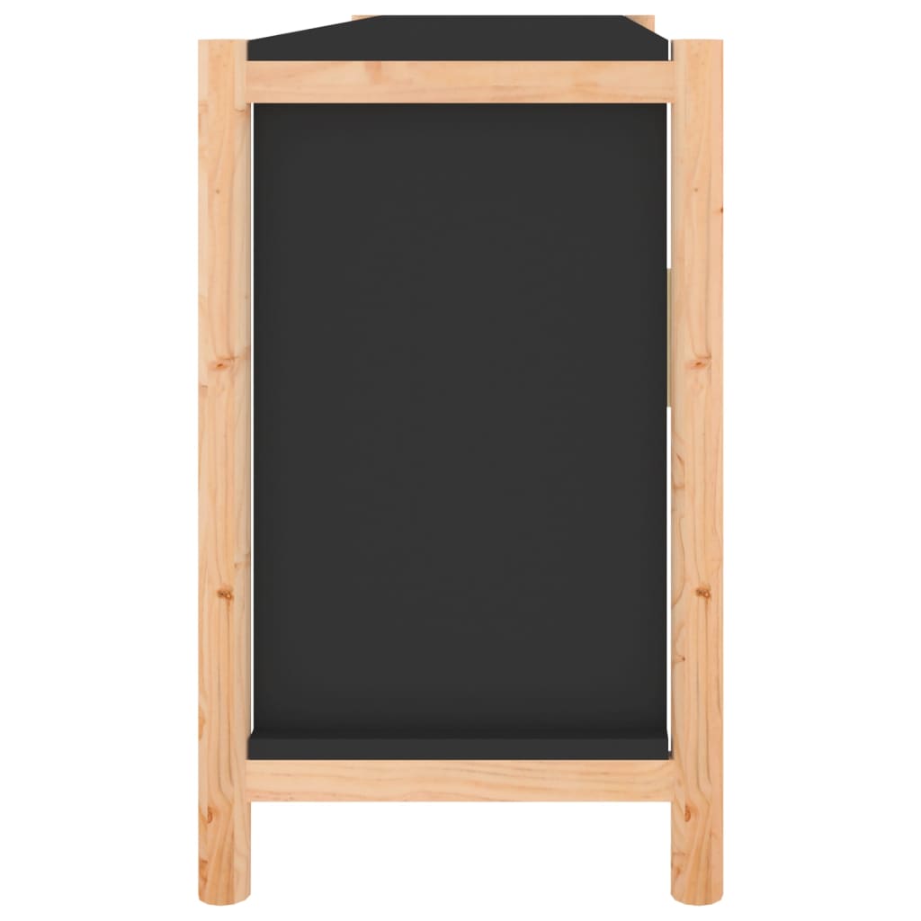 vidaXL Aparador de madera contrachapada negro 107x38x60 cm