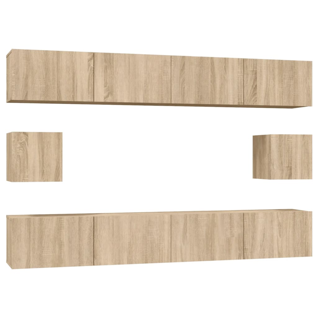 vidaXL Set de muebles para TV 6 pzas madera contrachapada roble sonoma