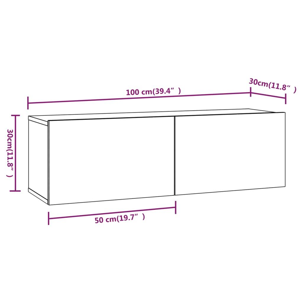 vidaXL Set de muebles de TV 3 pzas madera contrachapada roble ahumado