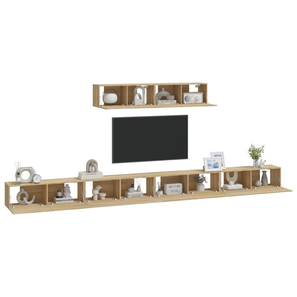 vidaXL Set de muebles para TV 6 pzas madera contrachapada roble sonoma