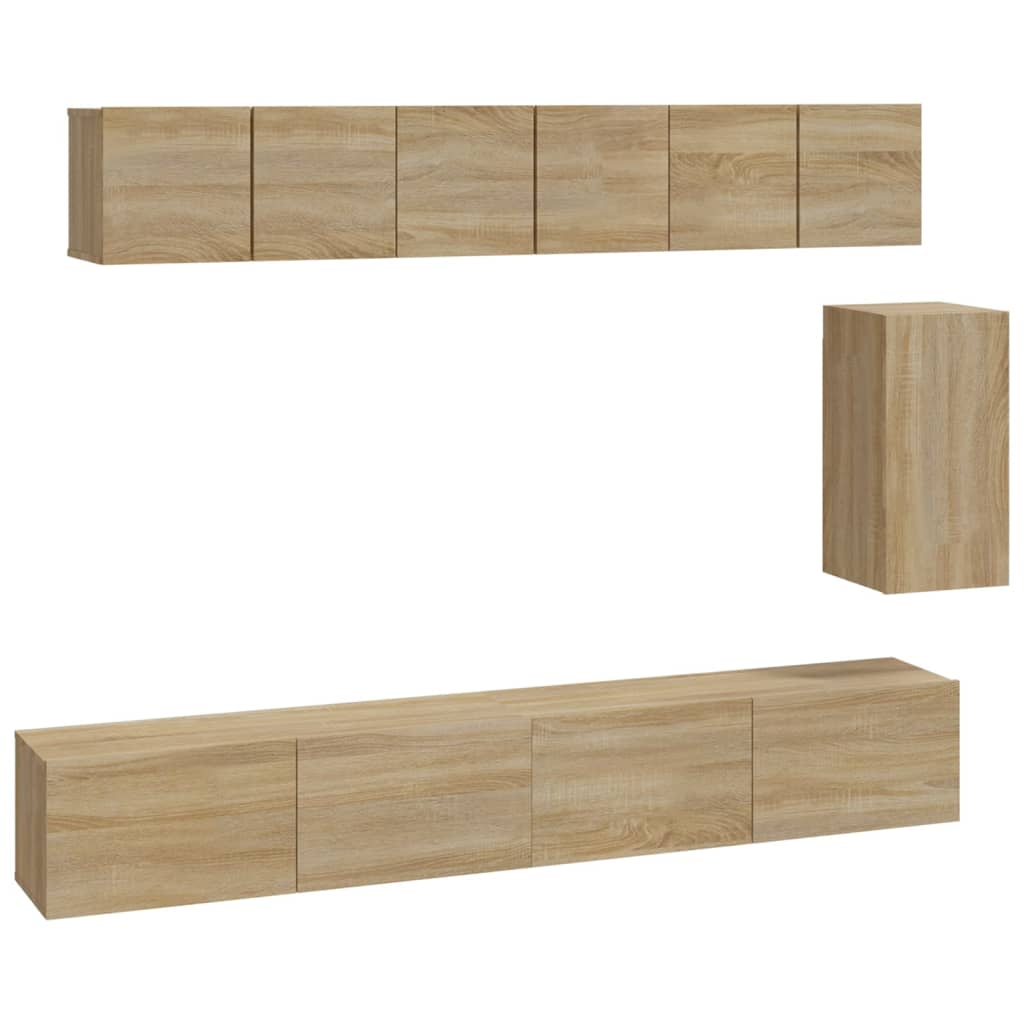 vidaXL Set de muebles para TV 6 pzas madera contrachapada roble sonoma