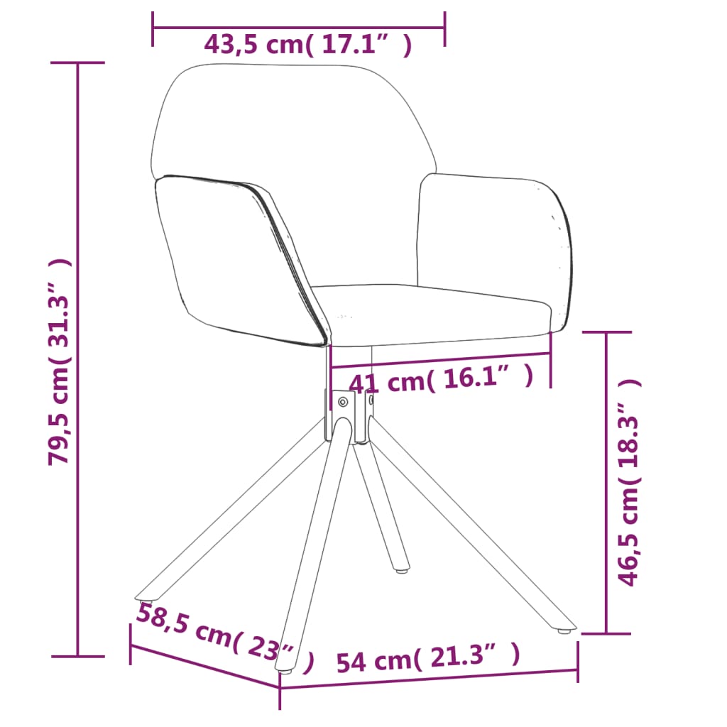 vidaXL Sillas de comedor giratorias 2 uds de terciopelo gris claro