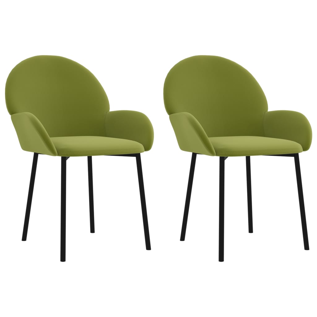 vidaXL Sillas de comedor 2 unidades terciopelo verde claro