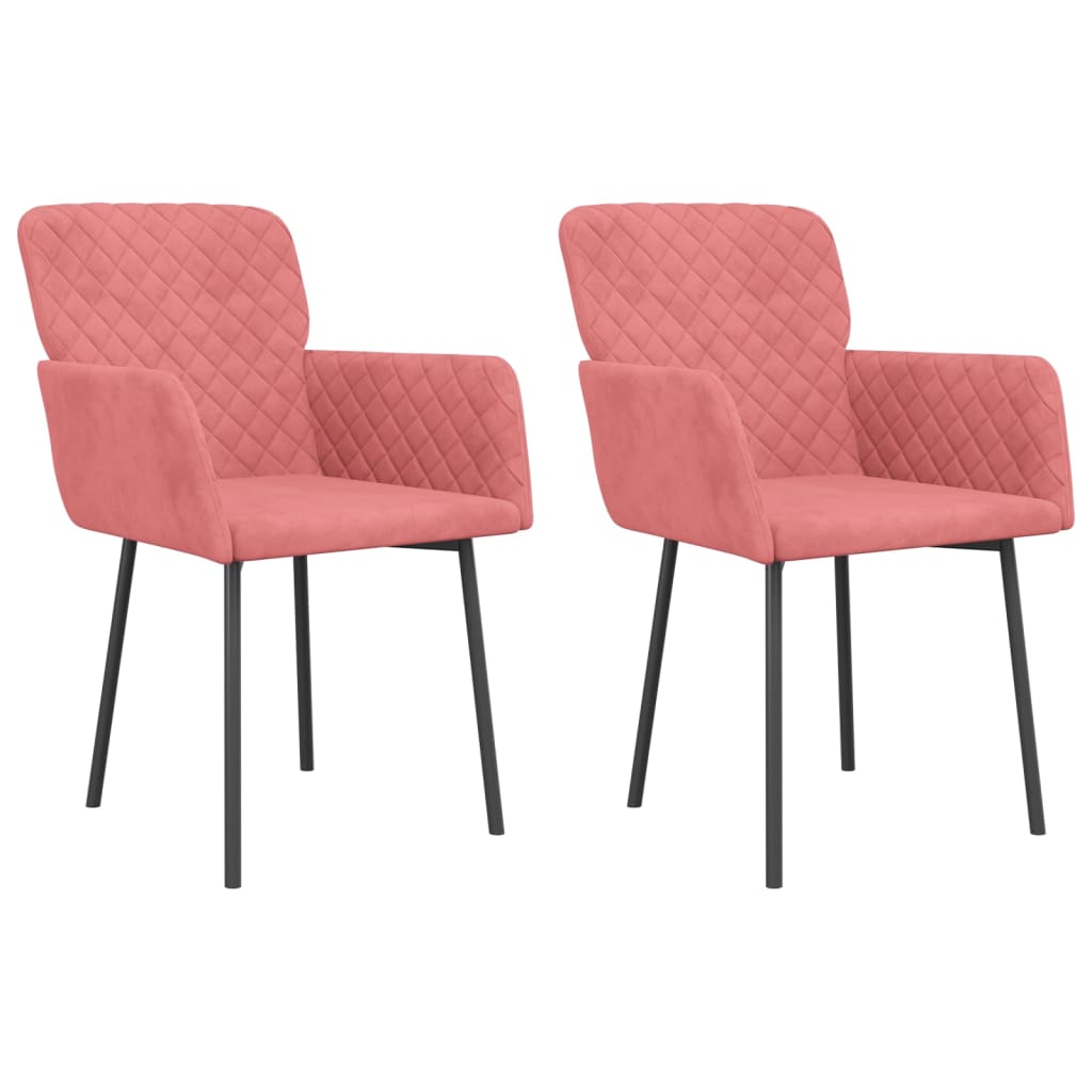 vidaXL Sillas de comedor 2 unidades terciopelo rosa