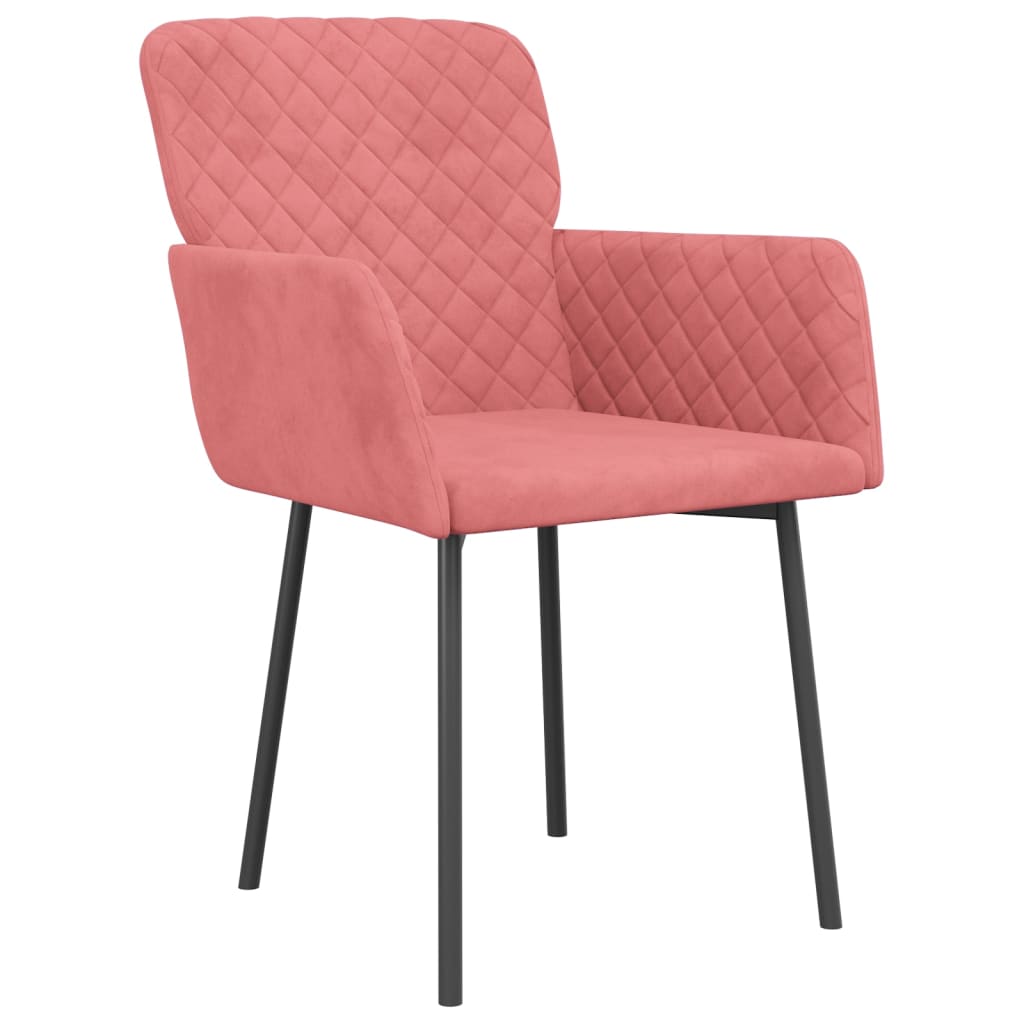 vidaXL Sillas de comedor 2 unidades terciopelo rosa