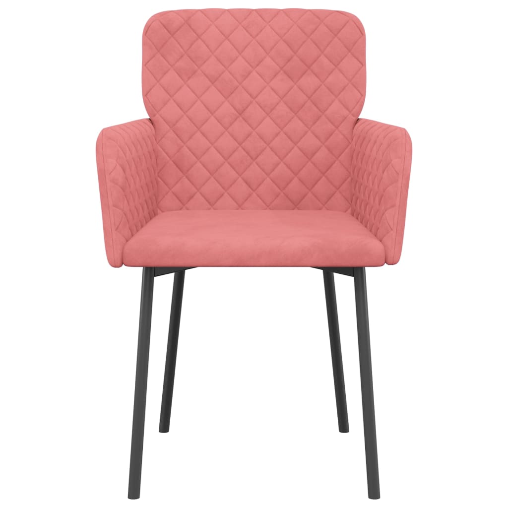 vidaXL Sillas de comedor 2 unidades terciopelo rosa