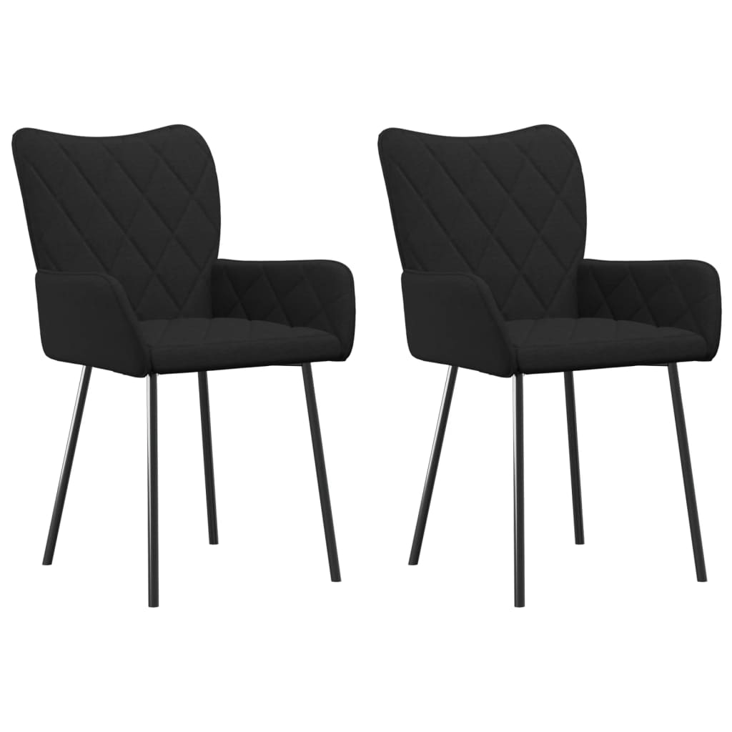 vidaXL Sillas de comedor 2 unidades tela negro