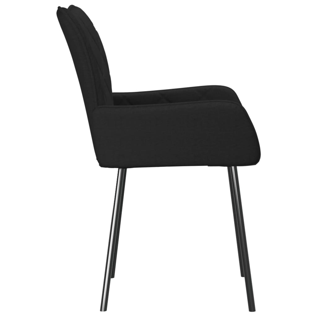 vidaXL Sillas de comedor 2 unidades tela negro