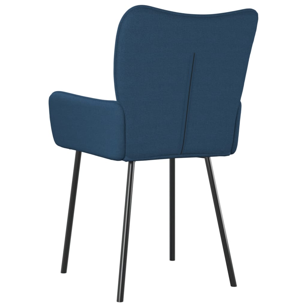 vidaXL Sillas de comedor 2 unidades tela azul