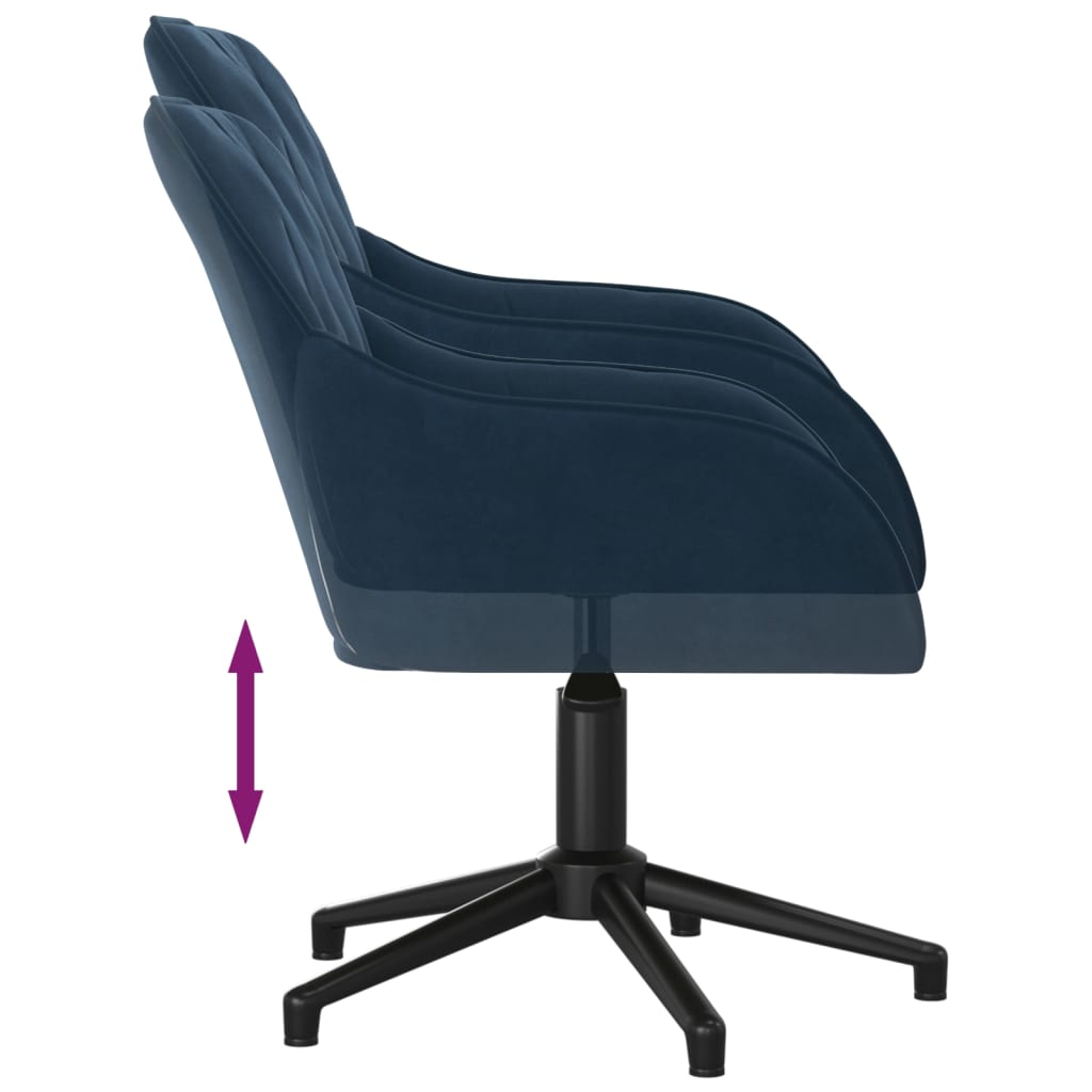 vidaXL Silla de oficina giratoria terciopelo azul