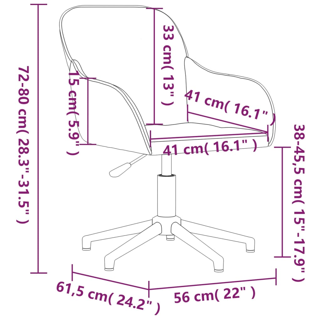 vidaXL Silla de oficina giratoria terciopelo azul