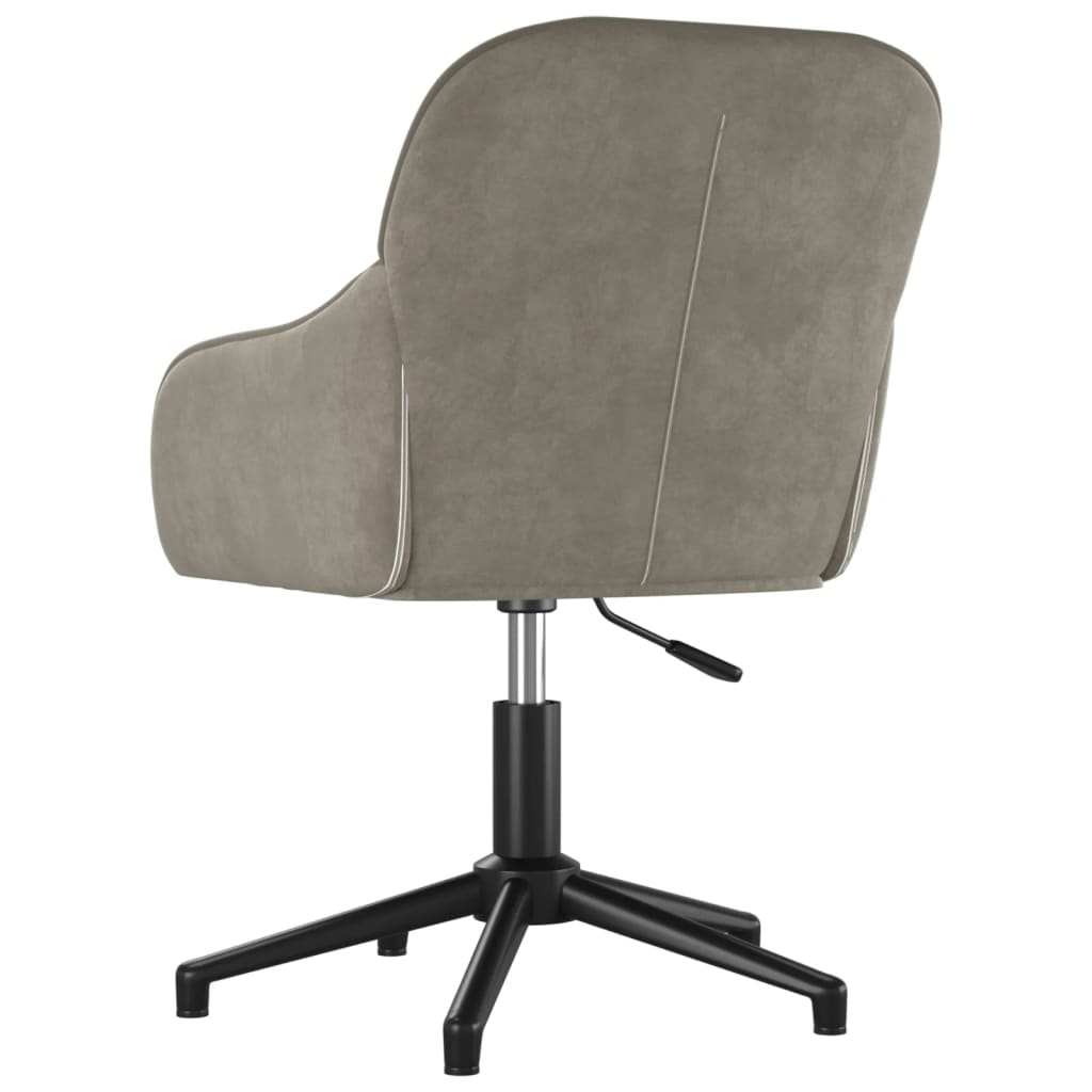 vidaXL Silla de oficina giratoria de terciopelo gris claro