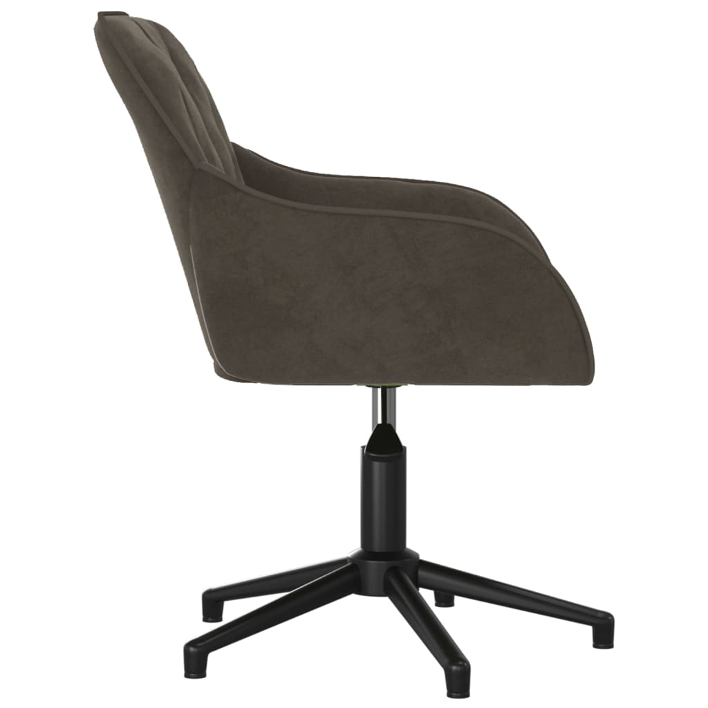 vidaXL Silla de oficina giratoria de terciopelo gris oscuro