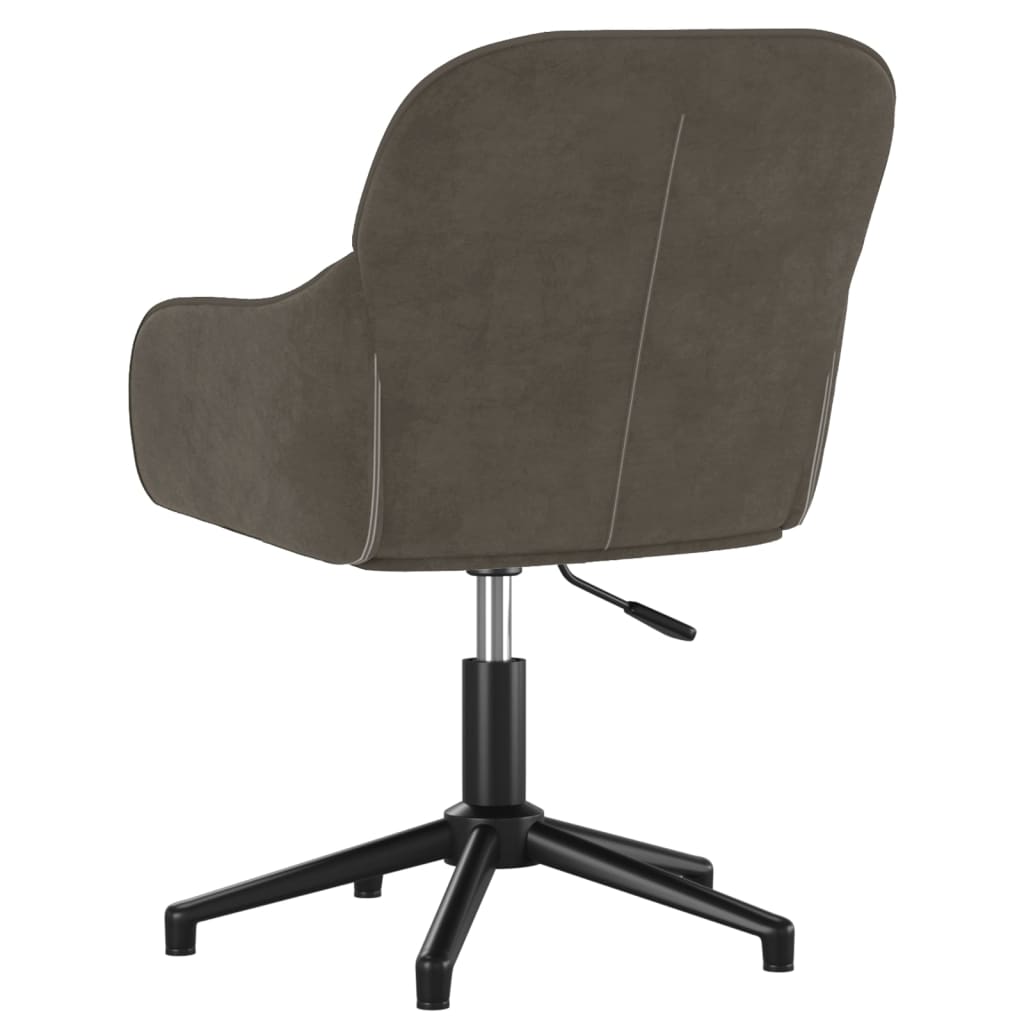 vidaXL Silla de oficina giratoria de terciopelo gris oscuro