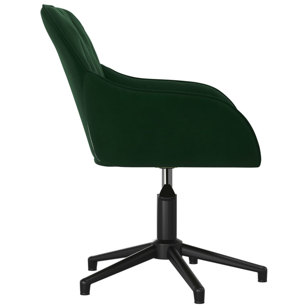 vidaXL Silla de oficina giratoria de terciopelo verde oscuro