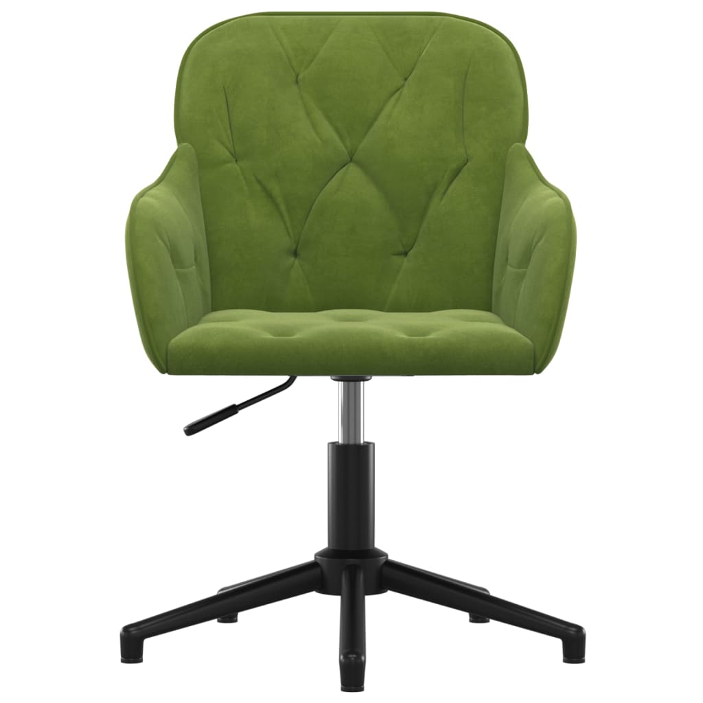 vidaXL Silla de oficina giratoria de terciopelo verde claro