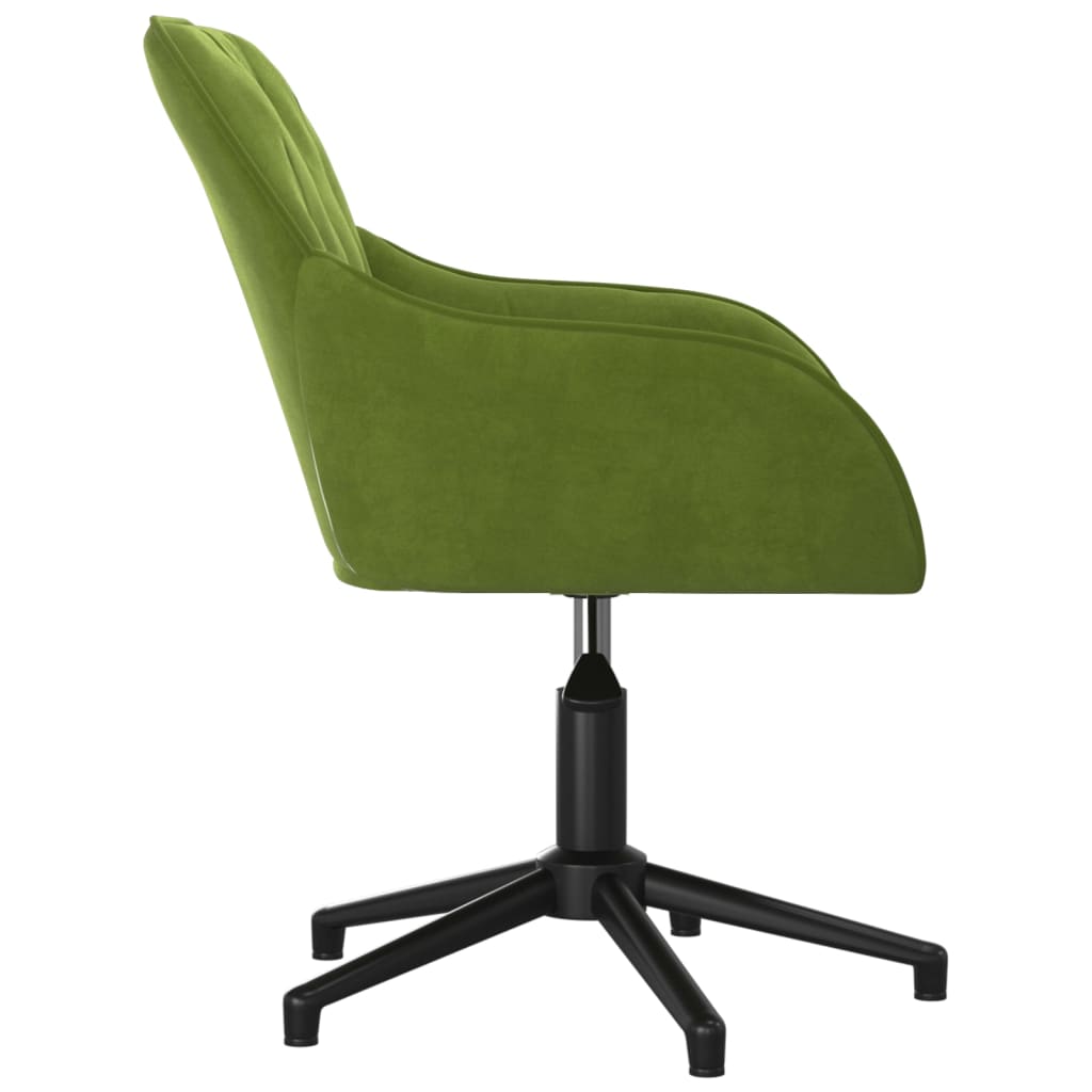 vidaXL Silla de oficina giratoria de terciopelo verde claro