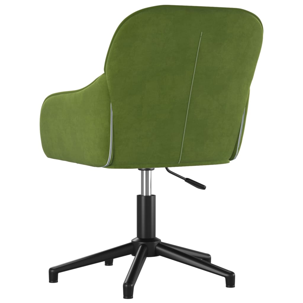 vidaXL Silla de oficina giratoria de terciopelo verde claro