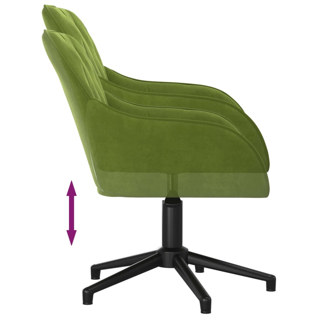 vidaXL Silla de oficina giratoria de terciopelo verde claro