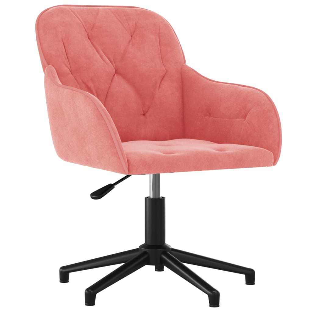 vidaXL Silla de oficina giratoria de terciopelo rosa