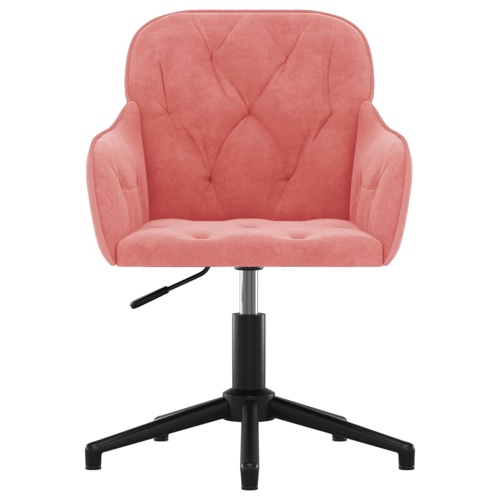 vidaXL Silla de oficina giratoria de terciopelo rosa