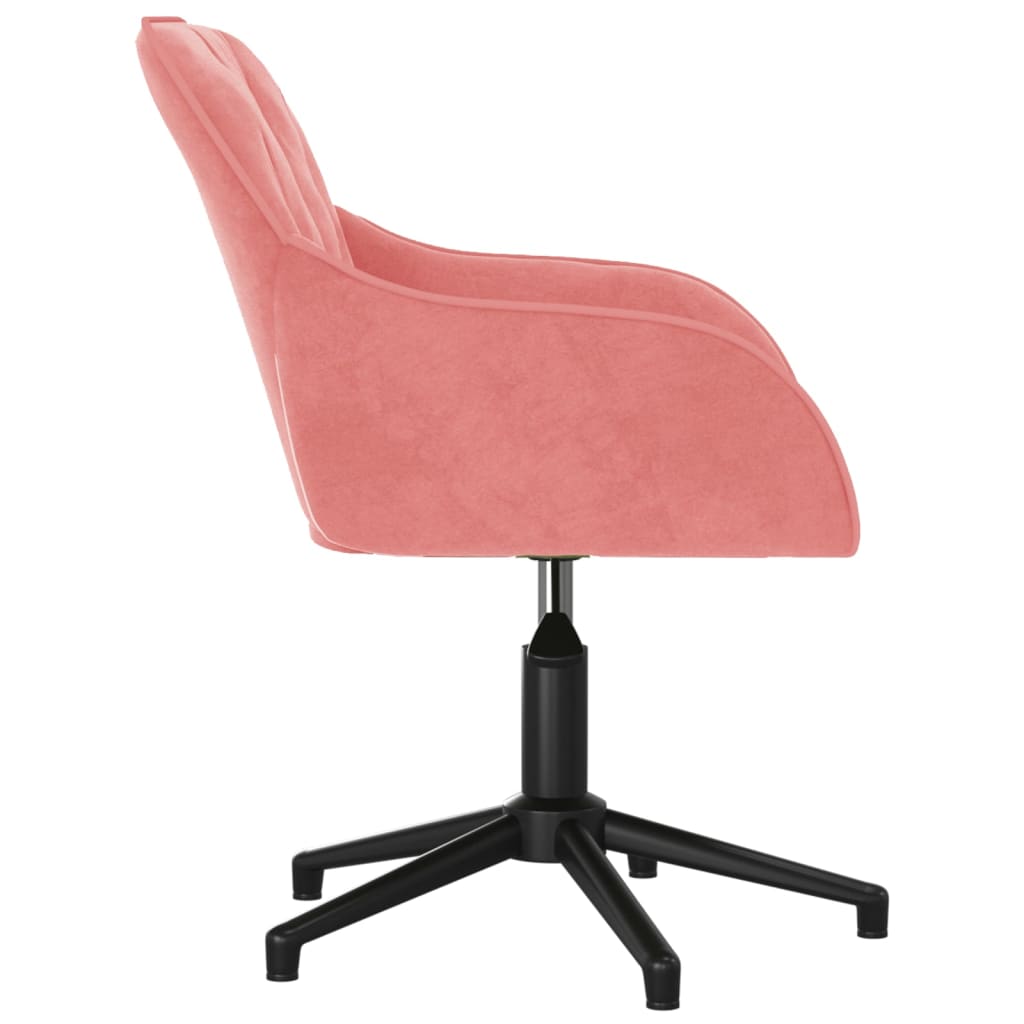 vidaXL Silla de oficina giratoria de terciopelo rosa