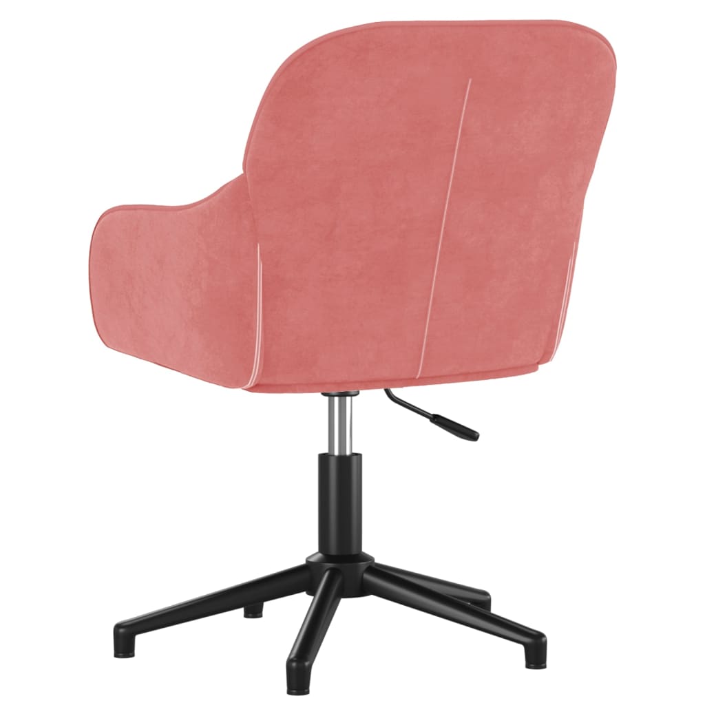 vidaXL Silla de oficina giratoria de terciopelo rosa