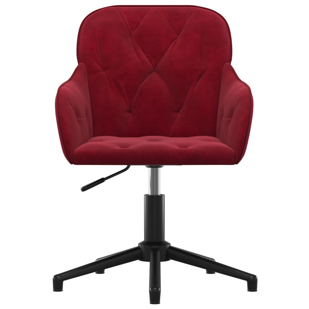 vidaXL Silla de oficina giratoria de terciopelo rojo tinto