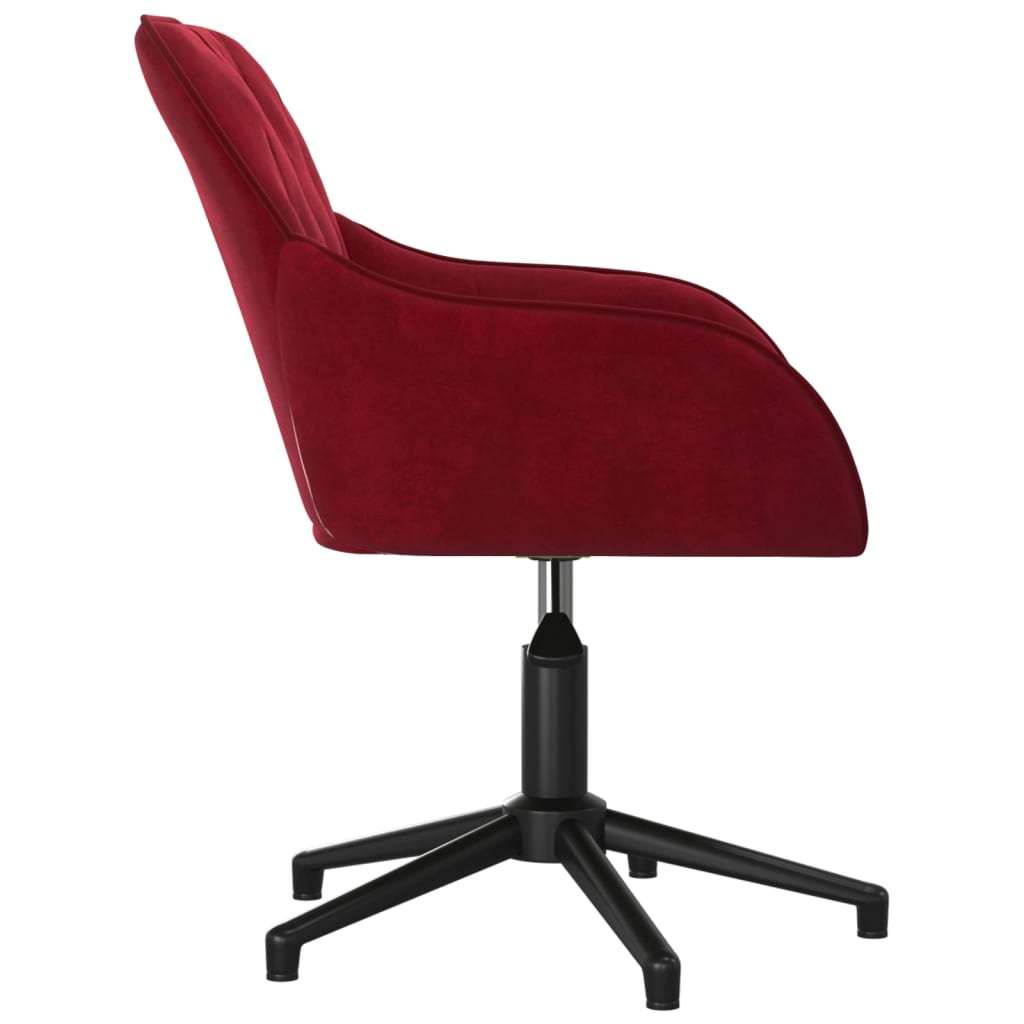 vidaXL Silla de oficina giratoria de terciopelo rojo tinto