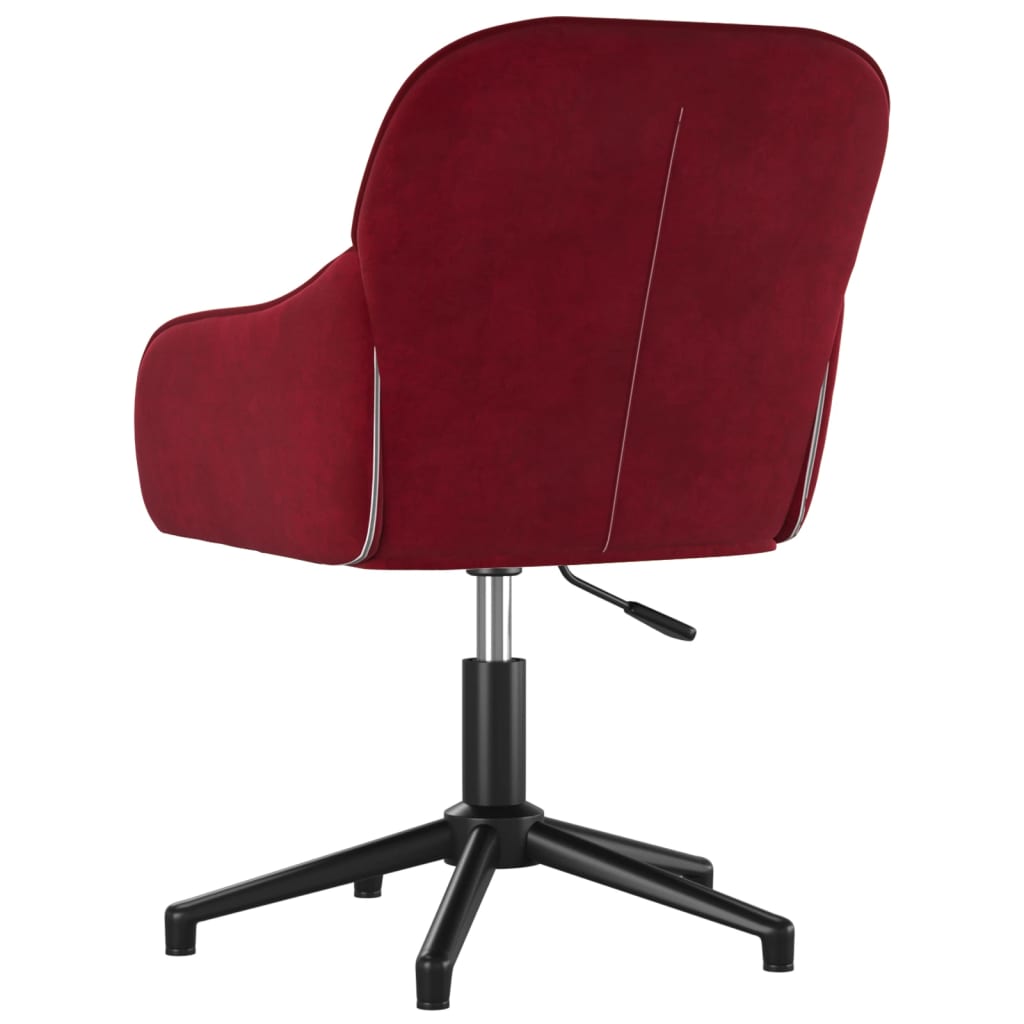 vidaXL Silla de oficina giratoria de terciopelo rojo tinto