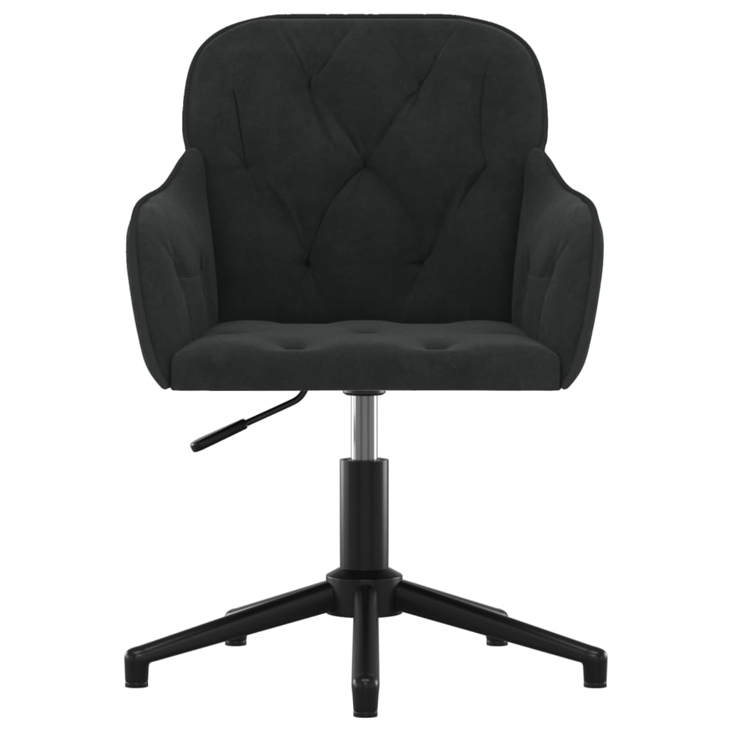 vidaXL Silla de oficina giratoria de terciopelo negro