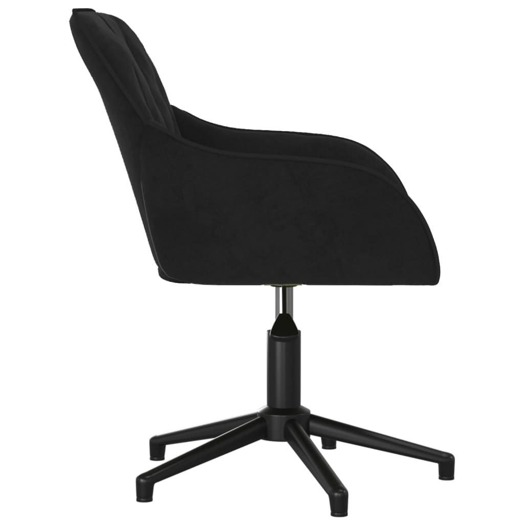 vidaXL Silla de oficina giratoria de terciopelo negro