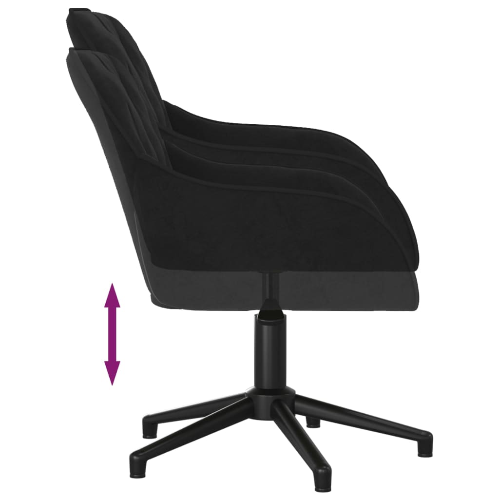 vidaXL Silla de oficina giratoria de terciopelo negro