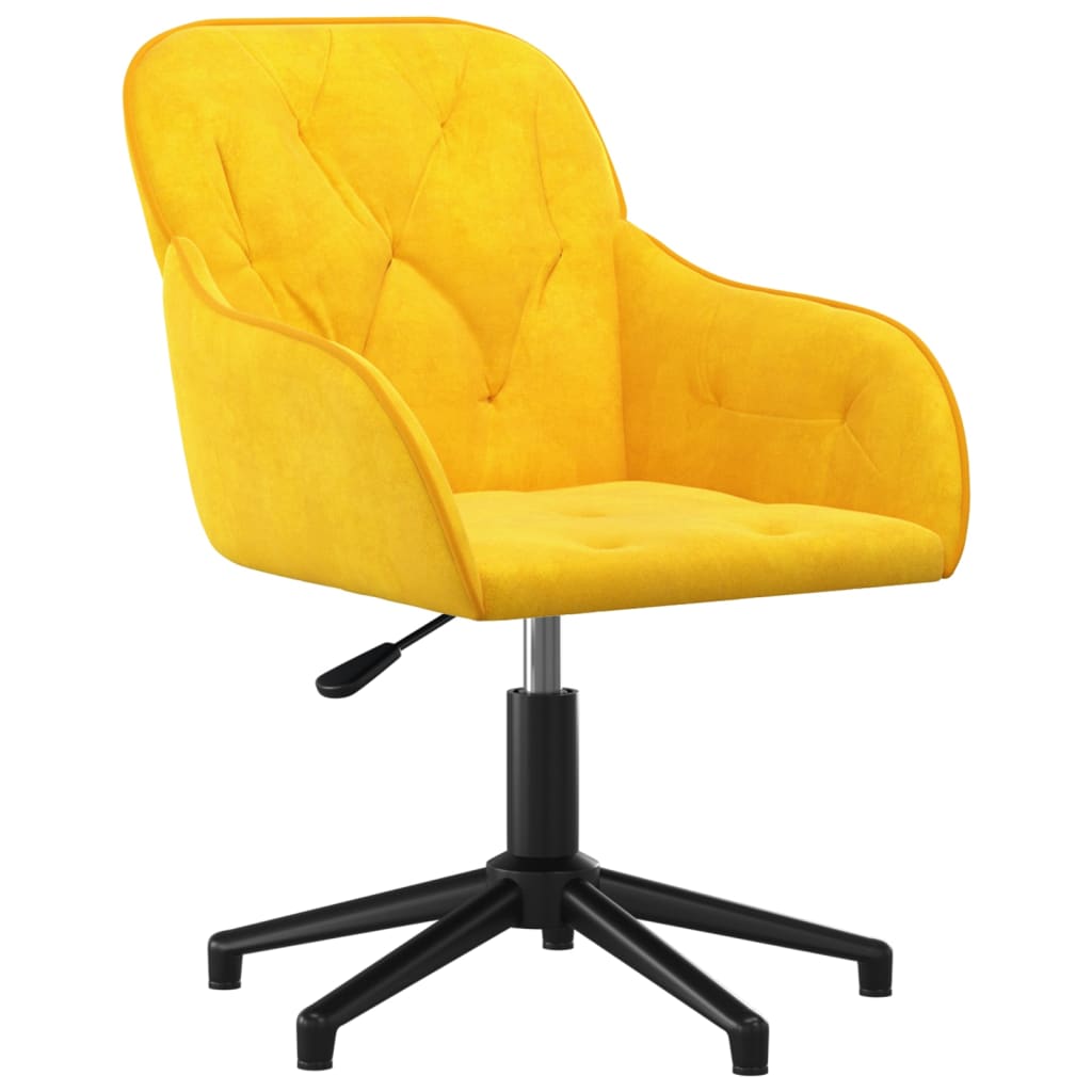 vidaXL Silla de oficina giratoria de terciopelo amarillo