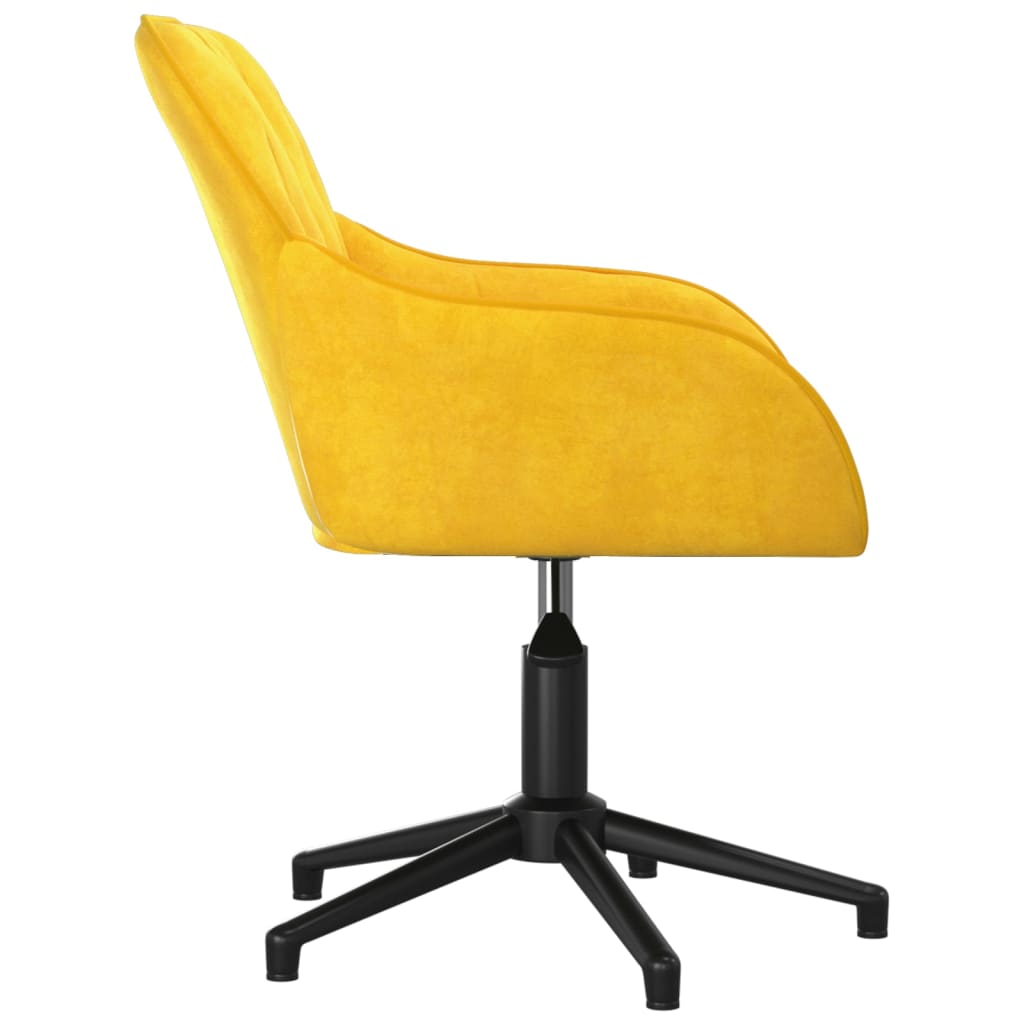 vidaXL Silla de oficina giratoria de terciopelo amarillo