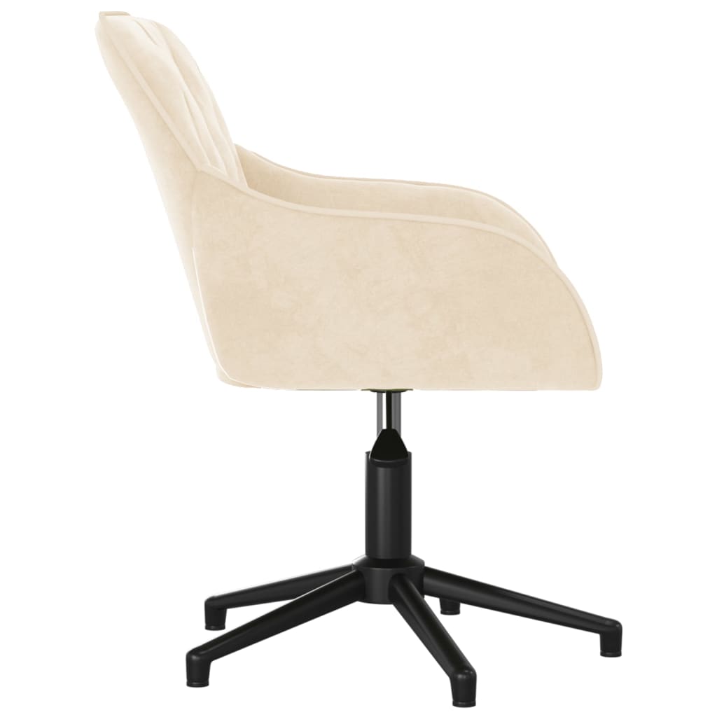 vidaXL Silla de oficina giratoria de terciopelo color crema