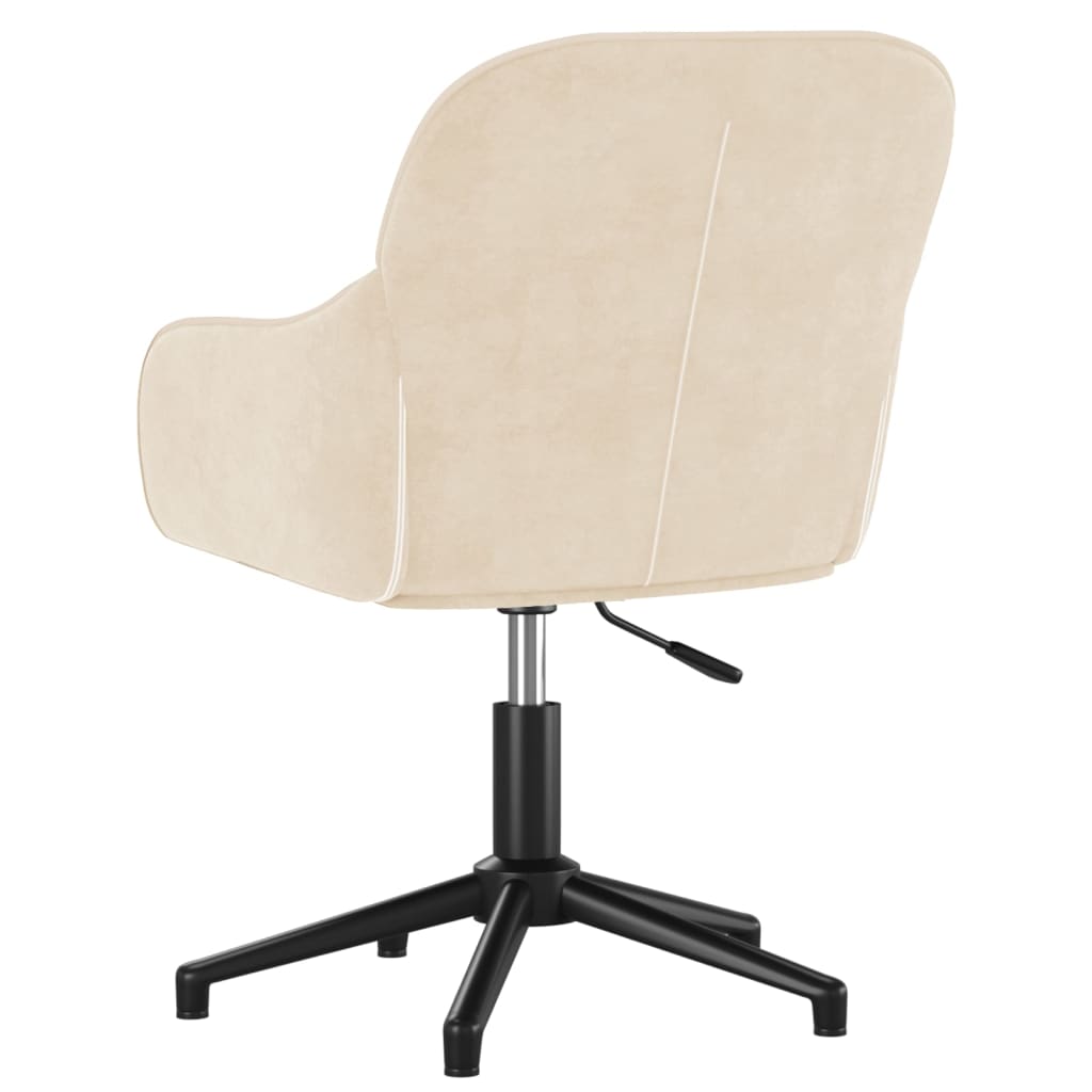 vidaXL Silla de oficina giratoria de terciopelo color crema