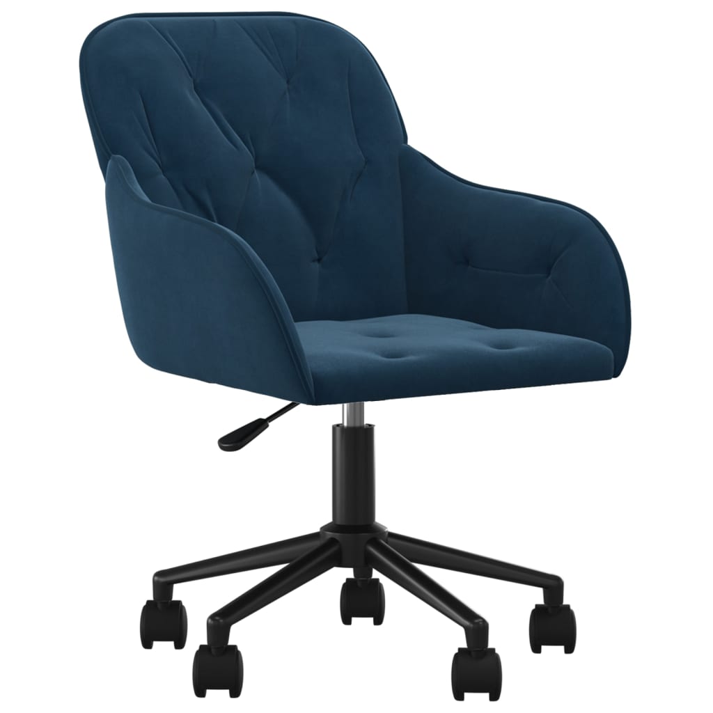 vidaXL Silla de oficina giratoria terciopelo azul