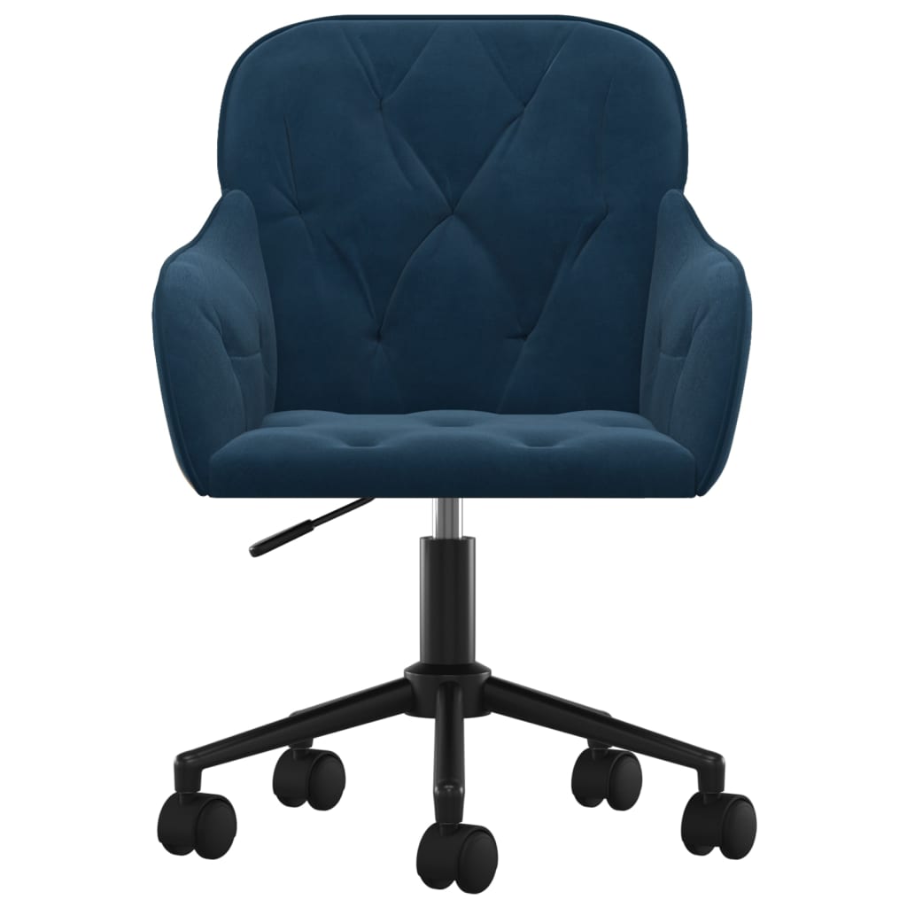 vidaXL Silla de oficina giratoria terciopelo azul