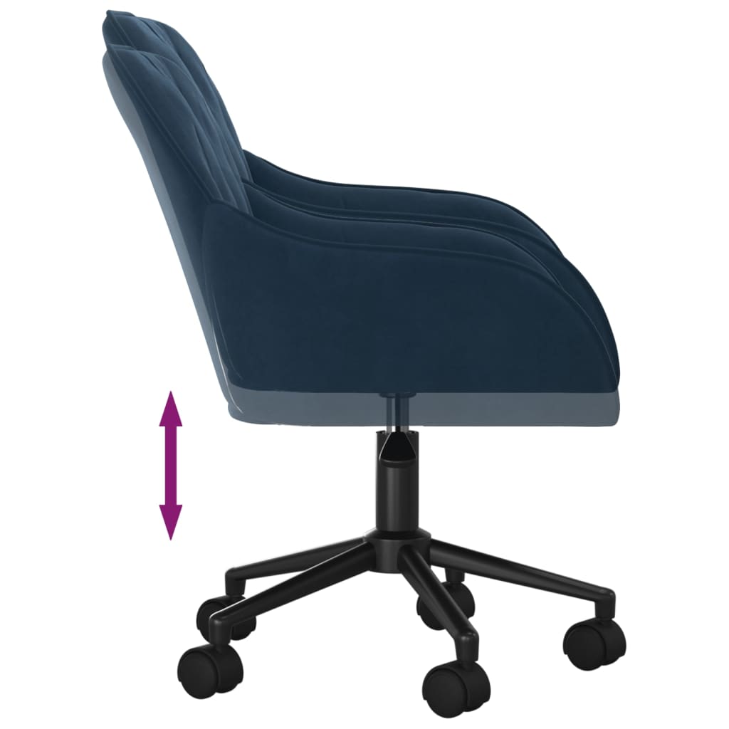 vidaXL Silla de oficina giratoria terciopelo azul