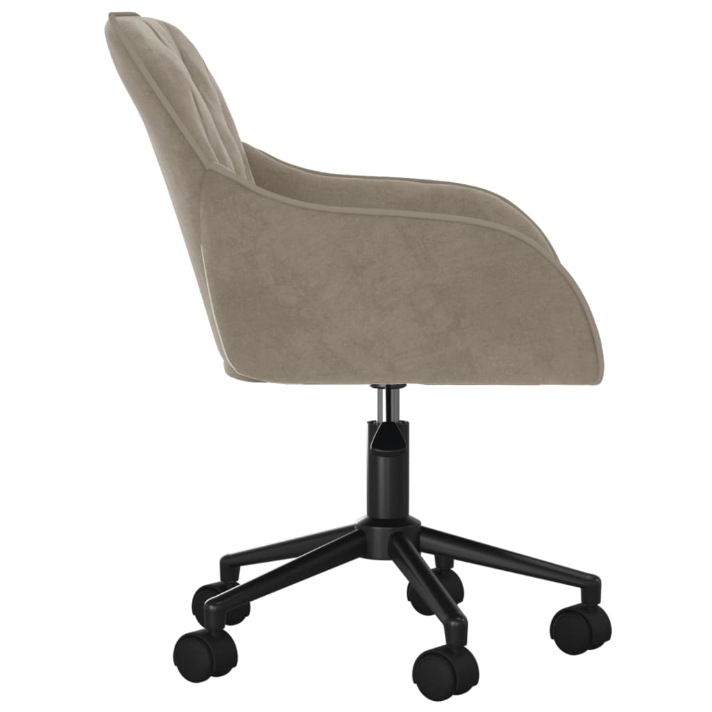 vidaXL Silla de oficina giratoria de terciopelo gris claro