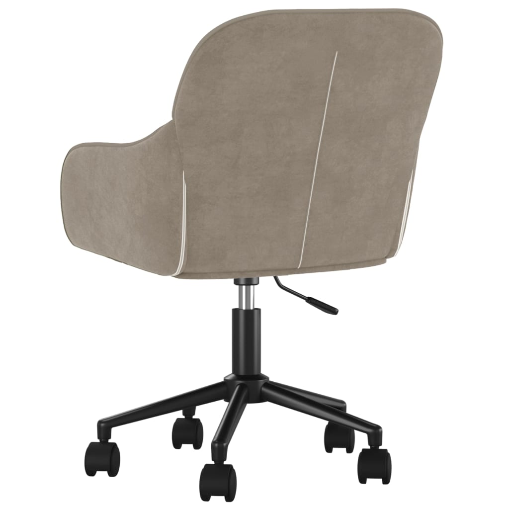 vidaXL Silla de oficina giratoria de terciopelo gris claro