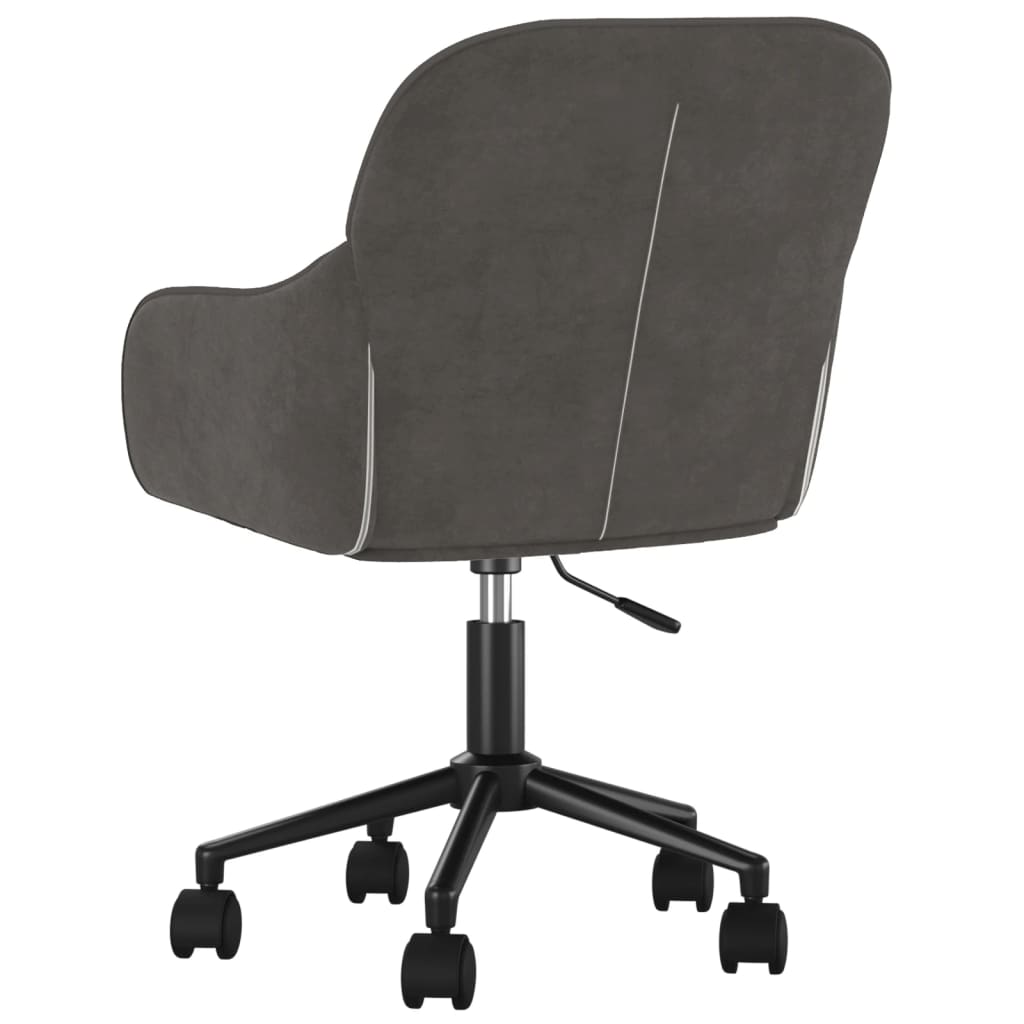 vidaXL Silla de oficina giratoria de terciopelo gris oscuro