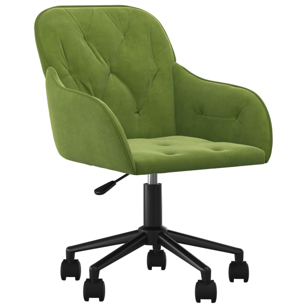 vidaXL Silla de oficina giratoria de terciopelo verde claro