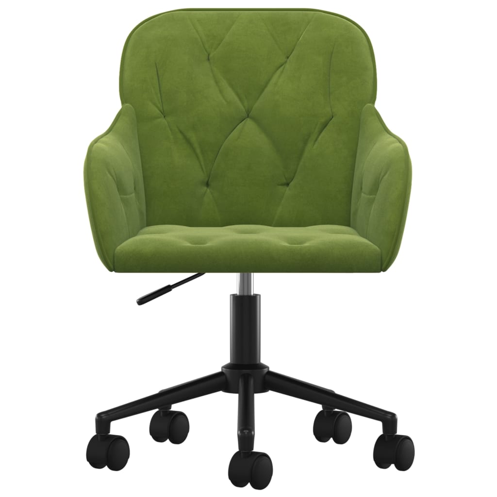 vidaXL Silla de oficina giratoria de terciopelo verde claro