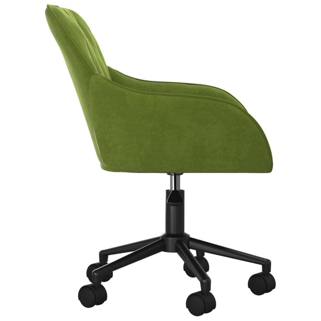 vidaXL Silla de oficina giratoria de terciopelo verde claro