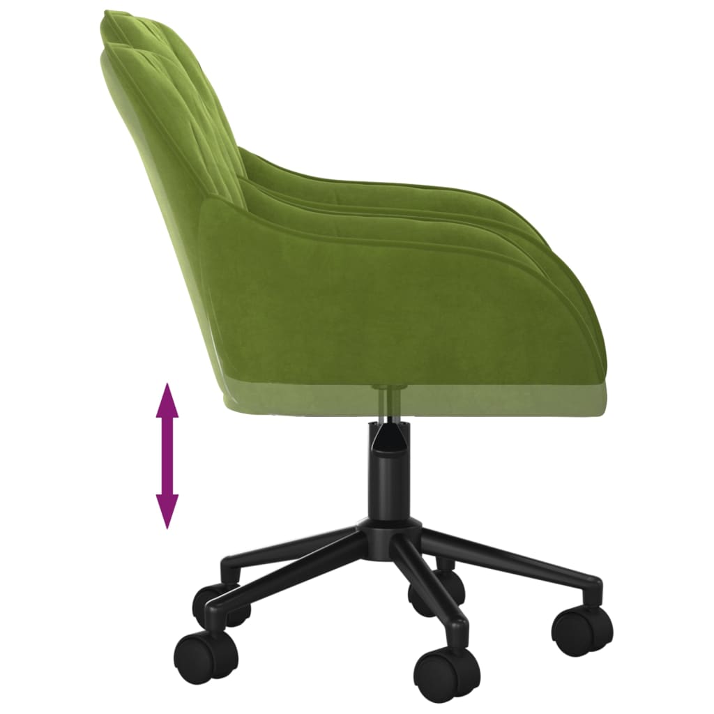 vidaXL Silla de oficina giratoria de terciopelo verde claro