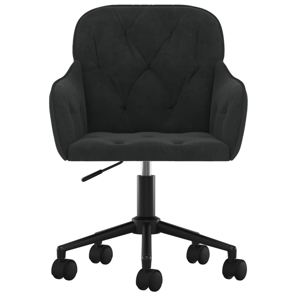 vidaXL Silla de oficina giratoria de terciopelo negro